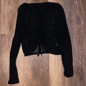 1 sheer long sleeve cropped top. 1 express top